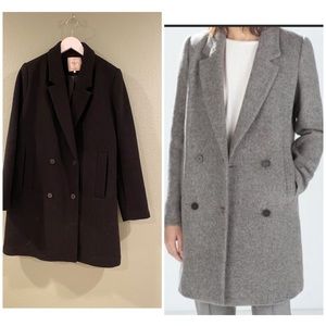 Zara Trafaluc Wool Black Boyfriend Coat